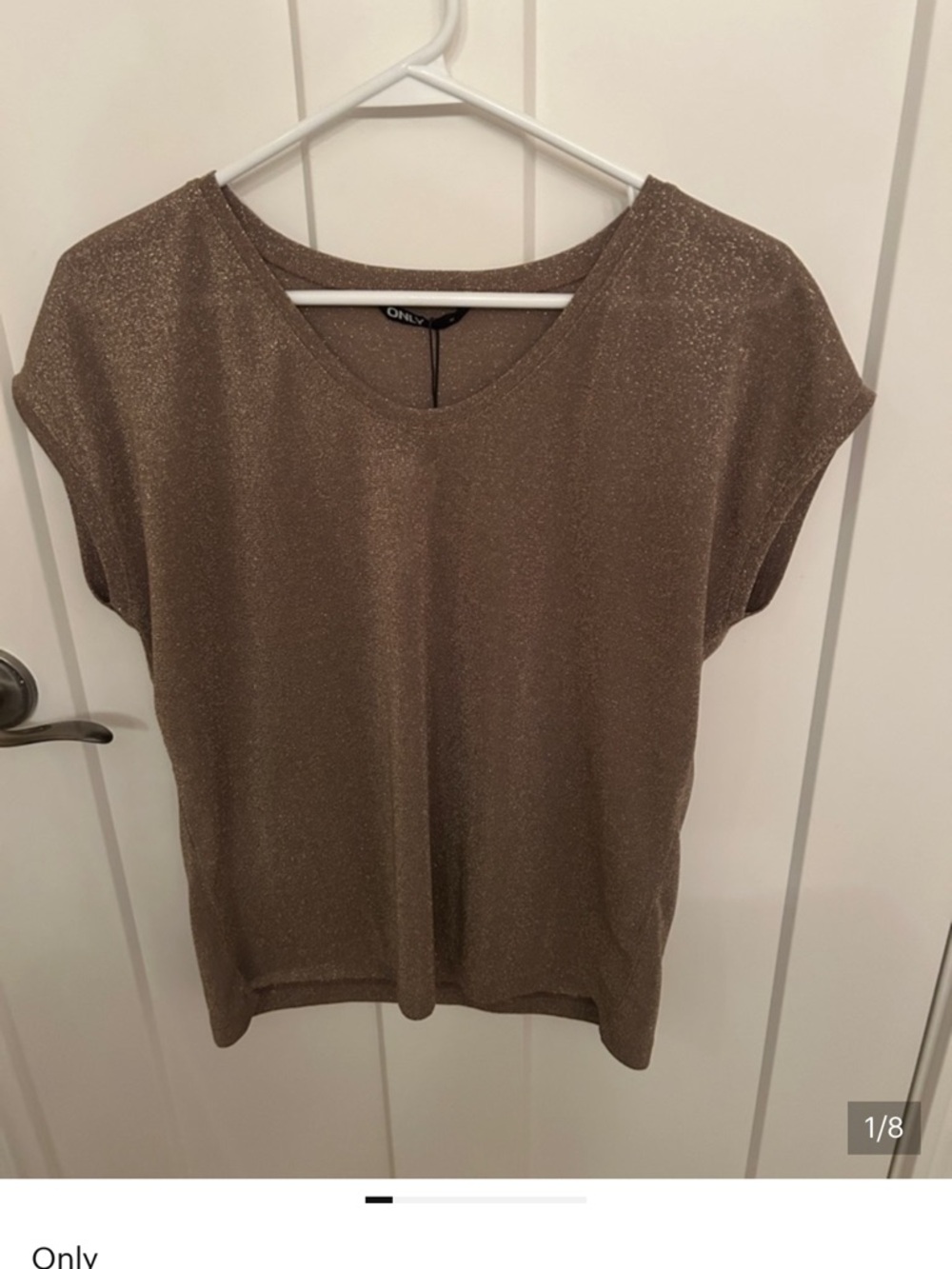 ONLY  brand Metallic Brown Short Sleeve Top M size